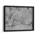 Mapa vintage gris del centro de Strasbourg , Francia - Rosana Laiz Blursbyai | Cuadro decorativo de Canvas Lab