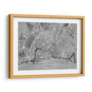 Mapa vintage gris del centro de Strasbourg , Francia - Rosana Laiz Blursbyai | Cuadro decorativo de Canvas Lab
