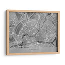 Mapa vintage gris del centro de Strasbourg , Francia - Rosana Laiz Blursbyai | Cuadro decorativo de Canvas Lab