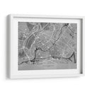 Mapa vintage gris del centro de Strasbourg , Francia - Rosana Laiz Blursbyai | Cuadro decorativo de Canvas Lab