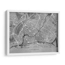 Mapa vintage gris del centro de Strasbourg , Francia - Rosana Laiz Blursbyai | Cuadro decorativo de Canvas Lab