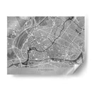 Mapa vintage gris del centro de Strasbourg , Francia - Rosana Laiz Blursbyai | Cuadro decorativo de Canvas Lab