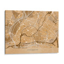Mapa vintage sepia del centro de Strasbourg , Francia - Rosana Laiz Blursbyai | Cuadro decorativo de Canvas Lab