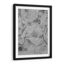 Mapa vintage gris de Strasbourg Francia - Rosana Laiz Blursbyai | Cuadro decorativo de Canvas Lab