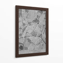 Mapa vintage gris de Strasbourg Francia - Rosana Laiz Blursbyai | Cuadro decorativo de Canvas Lab