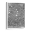 Mapa vintage gris del centro de Francia de Saint Etienne - Rosana Laiz Blursbyai | Cuadro decorativo de Canvas Lab