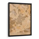 Mapa vintage sepia de Saint Etienne Francia - Rosana Laiz Blursbyai | Cuadro decorativo de Canvas Lab