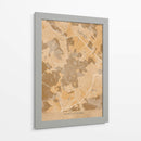 Mapa vintage sepia de Saint Etienne Francia - Rosana Laiz Blursbyai | Cuadro decorativo de Canvas Lab