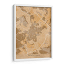 Mapa vintage sepia de Saint Etienne Francia - Rosana Laiz Blursbyai | Cuadro decorativo de Canvas Lab