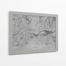 Mapa vintage gris de Rennes Francia - Rosana Laiz Blursbyai | Cuadro decorativo de Canvas Lab