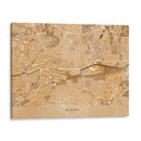 Mapa vintage sepia de Rennes Francia - Rosana Laiz Blursbyai | Cuadro decorativo de Canvas Lab