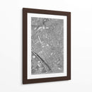 Mapa vintage gris del centro de Reims, Francia - Rosana Laiz Blursbyai | Cuadro decorativo de Canvas Lab