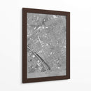 Mapa vintage gris del centro de Reims, Francia - Rosana Laiz Blursbyai | Cuadro decorativo de Canvas Lab