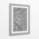 Mapa vintage gris del centro de Reims, Francia - Rosana Laiz Blursbyai | Cuadro decorativo de Canvas Lab