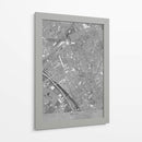 Mapa vintage gris del centro de Reims, Francia - Rosana Laiz Blursbyai | Cuadro decorativo de Canvas Lab