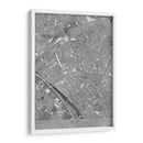 Mapa vintage gris del centro de Reims, Francia - Rosana Laiz Blursbyai | Cuadro decorativo de Canvas Lab