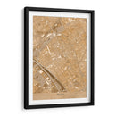 Mapa vintage sepia del centro de Reims, Alemania - Rosana Laiz Blursbyai | Cuadro decorativo de Canvas Lab