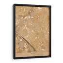 Mapa vintage sepia del centro de Reims, Alemania - Rosana Laiz Blursbyai | Cuadro decorativo de Canvas Lab