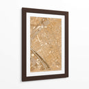 Mapa vintage sepia del centro de Reims, Alemania - Rosana Laiz Blursbyai | Cuadro decorativo de Canvas Lab