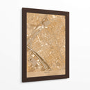 Mapa vintage sepia del centro de Reims, Alemania - Rosana Laiz Blursbyai | Cuadro decorativo de Canvas Lab