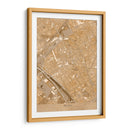 Mapa vintage sepia del centro de Reims, Alemania - Rosana Laiz Blursbyai | Cuadro decorativo de Canvas Lab