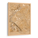 Mapa vintage sepia del centro de Reims, Alemania - Rosana Laiz Blursbyai | Cuadro decorativo de Canvas Lab