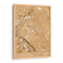 Mapa vintage sepia del centro de Reims, Alemania - Rosana Laiz Blursbyai | Cuadro decorativo de Canvas Lab