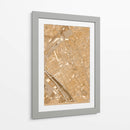 Mapa vintage sepia del centro de Reims, Alemania - Rosana Laiz Blursbyai | Cuadro decorativo de Canvas Lab