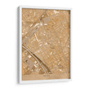 Mapa vintage sepia del centro de Reims, Alemania - Rosana Laiz Blursbyai | Cuadro decorativo de Canvas Lab