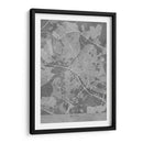 Mapa vintage gris de Reims Francia - Rosana Laiz Blursbyai | Cuadro decorativo de Canvas Lab