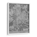 Mapa vintage gris de Reims Francia - Rosana Laiz Blursbyai | Cuadro decorativo de Canvas Lab