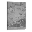 Mapa vintage gris de Nimes Francia - Rosana Laiz Blursbyai | Cuadro decorativo de Canvas Lab