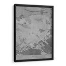 Mapa vintage gris de Nimes Francia - Rosana Laiz Blursbyai | Cuadro decorativo de Canvas Lab