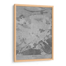 Mapa vintage gris de Nimes Francia - Rosana Laiz Blursbyai | Cuadro decorativo de Canvas Lab