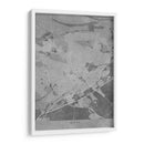 Mapa vintage gris de Nimes Francia - Rosana Laiz Blursbyai | Cuadro decorativo de Canvas Lab
