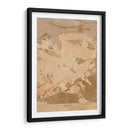 Mapa vintage sepia de Nimes Francia - Rosana Laiz Blursbyai | Cuadro decorativo de Canvas Lab