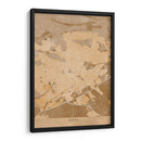 Mapa vintage sepia de Nimes Francia - Rosana Laiz Blursbyai | Cuadro decorativo de Canvas Lab