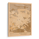 Mapa vintage sepia de Nimes Francia - Rosana Laiz Blursbyai | Cuadro decorativo de Canvas Lab