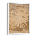 Mapa vintage sepia de Nimes Francia - Rosana Laiz Blursbyai | Cuadro decorativo de Canvas Lab