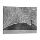 Mapa vintage gris del centro de Nice Francia - Rosana Laiz Blursbyai | Cuadro decorativo de Canvas Lab