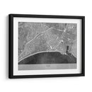 Mapa vintage gris del centro de Nice Francia - Rosana Laiz Blursbyai | Cuadro decorativo de Canvas Lab