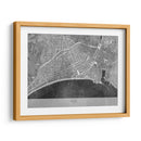 Mapa vintage gris del centro de Nice Francia - Rosana Laiz Blursbyai | Cuadro decorativo de Canvas Lab