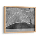 Mapa vintage gris del centro de Nice Francia - Rosana Laiz Blursbyai | Cuadro decorativo de Canvas Lab