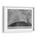 Mapa vintage gris del centro de Nice Francia - Rosana Laiz Blursbyai | Cuadro decorativo de Canvas Lab