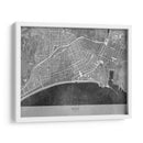 Mapa vintage gris del centro de Nice Francia - Rosana Laiz Blursbyai | Cuadro decorativo de Canvas Lab