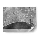 Mapa vintage gris del centro de Nice Francia - Rosana Laiz Blursbyai | Cuadro decorativo de Canvas Lab