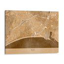 Mapa vintage en sepia del centro de Nice, Francia - Rosana Laiz Blursbyai | Cuadro decorativo de Canvas Lab