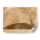 Mapa vintage en sepia del centro de Nice, Francia - Rosana Laiz Blursbyai | Cuadro decorativo de Canvas Lab