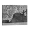 Mapa vintage gris de Nice Francia - Rosana Laiz Blursbyai | Cuadro decorativo de Canvas Lab