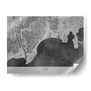 Mapa vintage gris de Nice Francia - Rosana Laiz Blursbyai | Cuadro decorativo de Canvas Lab